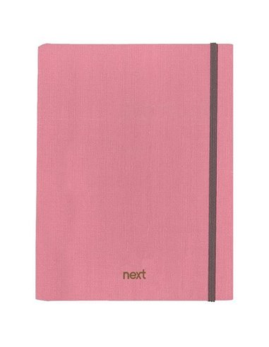 Next Fabric τετράδιo με κρυφό σπιράλ ροζ με λάστιχο 21x29εκ. 5θεμ., 175φ.