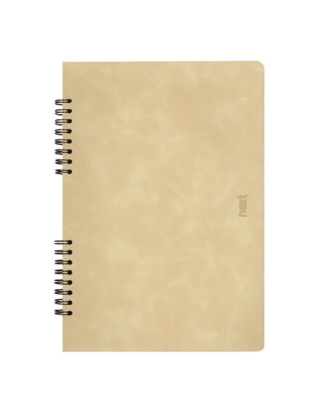 Next Premium τετράδιο σπιράλ μπεζ 4 θέματα 140 φύλλα 17x25εκ.