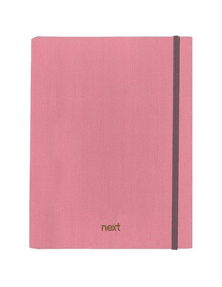 Next Fabric τετράδιo με κρυφό σπιράλ ροζ με λάστιχο 17x25εκ. 5θεμ., 175φ.