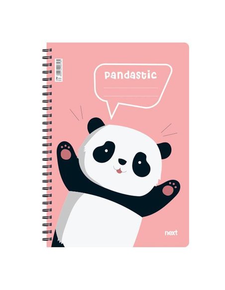 Next trends panda τετράδιο σπιράλ 2 θέματα 70 φύλλα 17x25εκ.