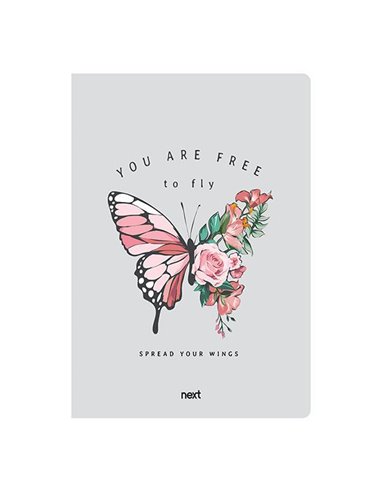 Next trends butterfly τετράδιο καρφίτσα 17x25εκ. 40φ.