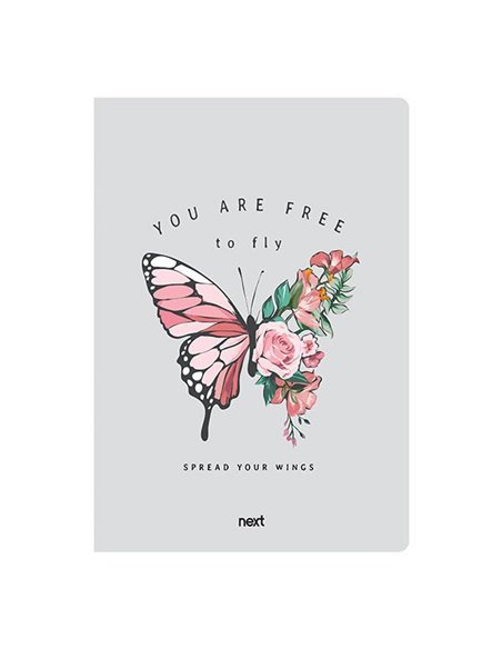 Next trends butterfly τετράδιο καρφίτσα 17x25εκ. 40φ.