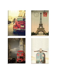 Next vintage τετράδιο δετό 17x25εκ. 4θεμ. 256σελ.