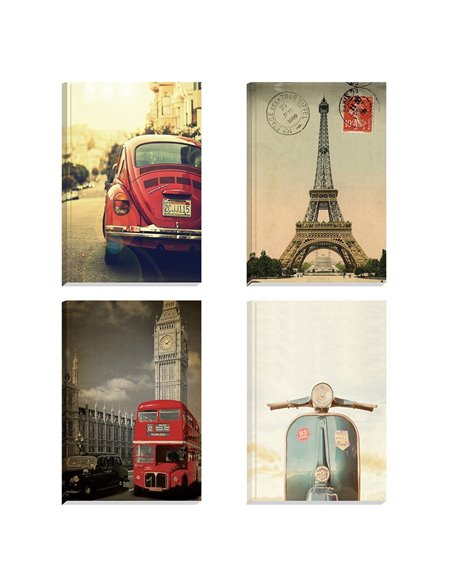 Next vintage τετράδιο δετό 17x25εκ. 4θεμ. 256σελ.