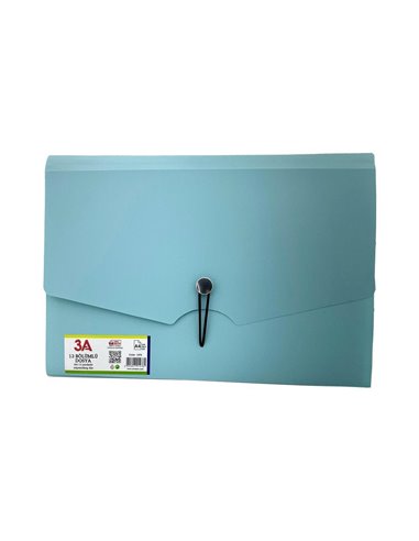 Αρχειοθήκη 13 θέσεων με λάστιχο Α4 γαλάζια