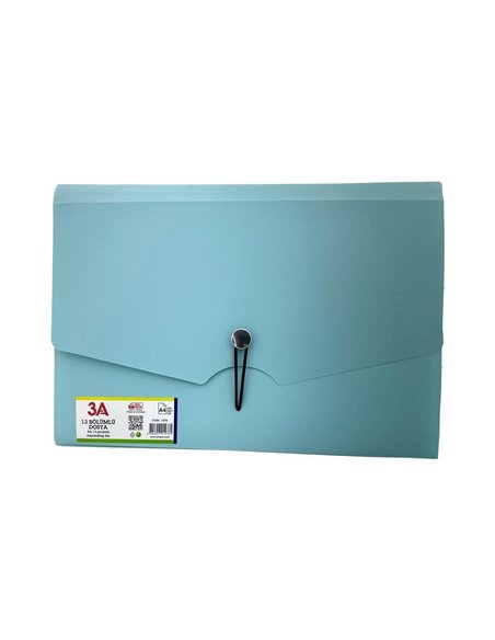 Αρχειοθήκη 13 θέσεων με λάστιχο Α4 γαλάζια