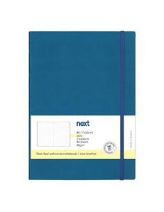 Next Premium μπλε τετράδιο Dots flexi λάστιχο 2 θέματα 80 φύλλα 17x25εκ. Δυνατότητα εκτύπωσης