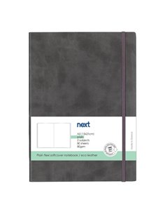 Next Premium γκρι τετράδιο λευκό flexi λάστιχο 2 θέματα 80 φύλλα 14x21εκ. Δυνατότητα εκτύπωσης