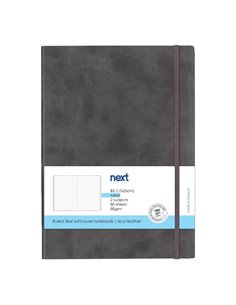 Next Premium γκρι τετράδιο ριγέ flexi λάστιχο 2 θέματα 80 φύλλα 17x25εκ. Δυνατότητα εκτύπωσης
