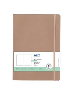 Next Premium μπεζ τετράδιο λευκό flexi λάστιχο 2 θέματα 80 φύλλα 17x25εκ. Δυνατότητα εκτύπωσης