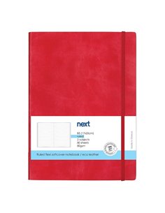 Next Premium κόκκινο τετράδιο ριγέ flexi λάστιχο 2 θέματα 80 φύλλα 17x25εκ. Δυνατότητα εκτύπωσης