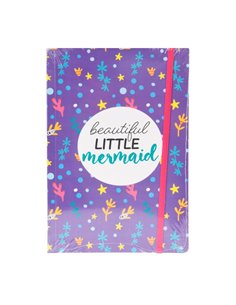Σημειωματάριο Α5 "Beautiful little mermaid" μωβ 14x21εκ.