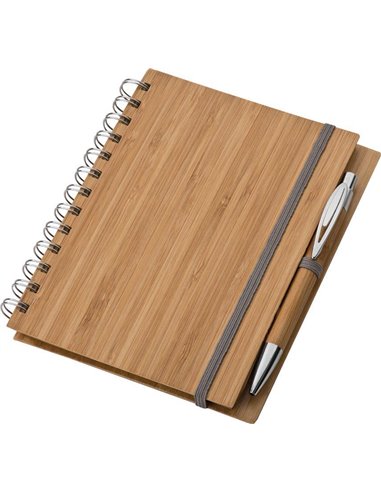 Σημειωματάριο με στυλό από μπαμπού 14,5x18x1εκ.