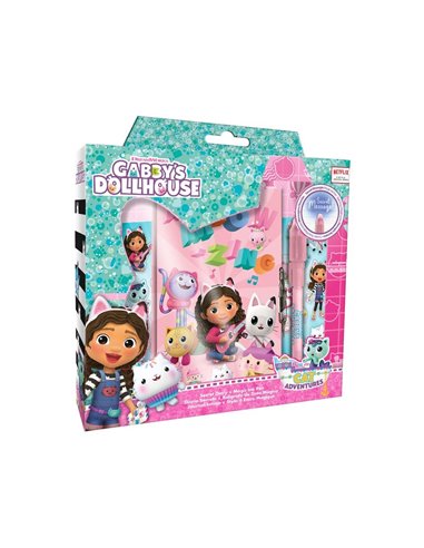 Σετ γραφικής ύλης Το κουκλόσπιτο της Γκάμπι με ημερολόγιο - μαγικό στυλό