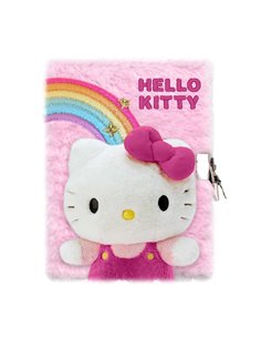 Σημειωματάριο με βελούδινο εξώφυλλο Hello Kitty Y21x15x2,5εκ.