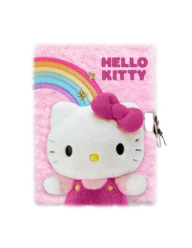 Σημειωματάριο με βελούδινο εξώφυλλο Hello Kitty Y21x15x2,5εκ.