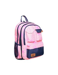 KALGAV τσάντα πλάτης Navy light pink melange με θήκη laptop - tablet Υ47x14x33εκ.