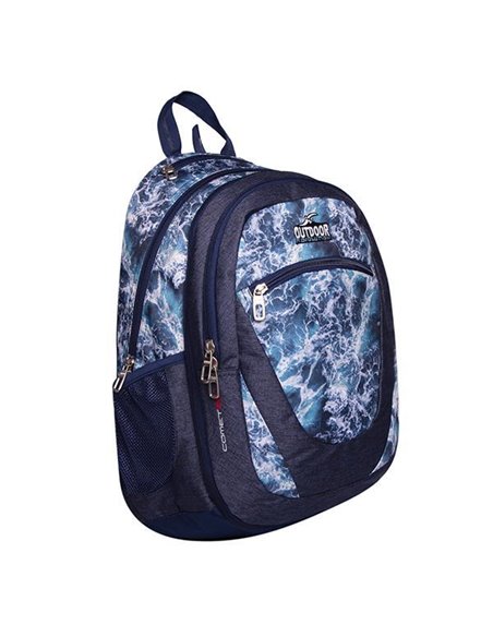 KALGAV τσάντα πλάτης Navy marble με θήκη laptop/tablet Υ49x15x34,5εκ.