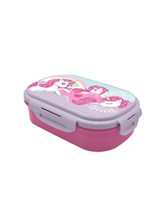 Φαγητοδοχείο Unicorns με μαχαιροπίρουνα 21x14x6εκ.