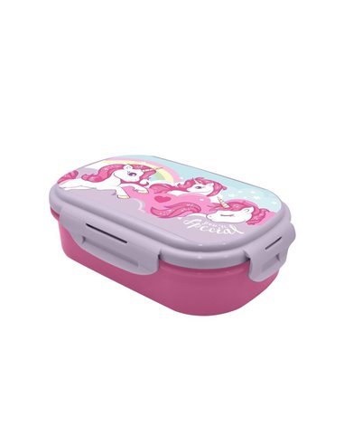 Φαγητοδοχείο Unicorns με μαχαιροπίρουνα 21x14x6εκ.