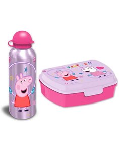Σετ φαγητοδοχείο - παγούρι Peppa 17,5x12,5xY6εκ.500ml
