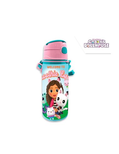 Παγούρι αλουμινίου Το Κουκλόσπιτο της Γκάμπι με λουράκι 600ml