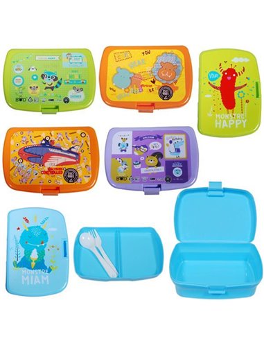 Κουτί φαγητού 6 σχέδια κοκτέηλ 15x10x4εκ.