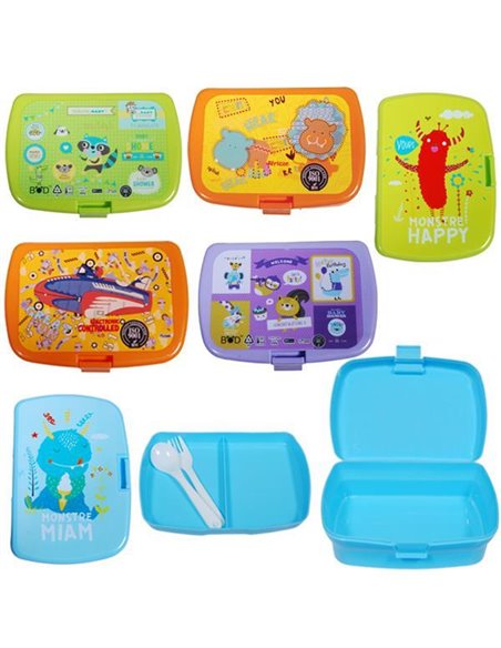 Κουτί φαγητού 6 σχέδια κοκτέηλ 15x10x4εκ.