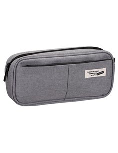 Comix κασετίνα 3 θέσεων γκρι 21x9,6x5,5 εκ.