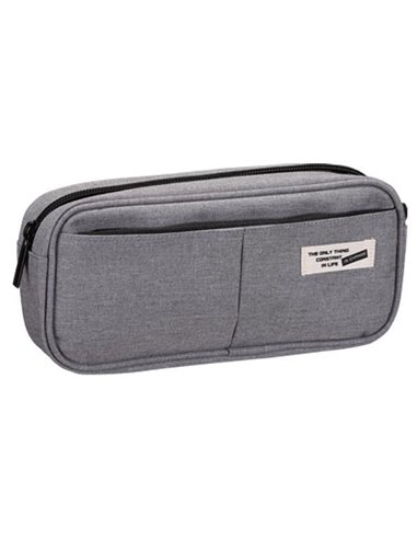 Comix κασετίνα 3 θέσεων γκρι 21x9,6x5,5 εκ.