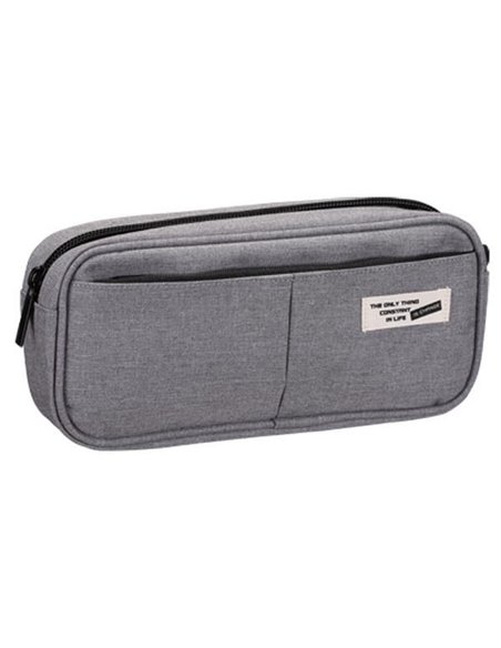 Comix κασετίνα 3 θέσεων γκρι 21x9,6x5,5 εκ.