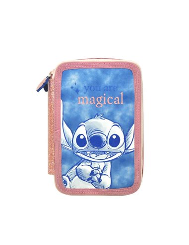 Κασετίνα σχολική γεμάτη Stitch Υ20x12x4εκ.