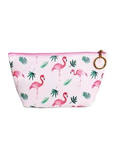 Κασετίνα pu "Flamingo" λευκό-πράσινο Y13x22x16εκ.