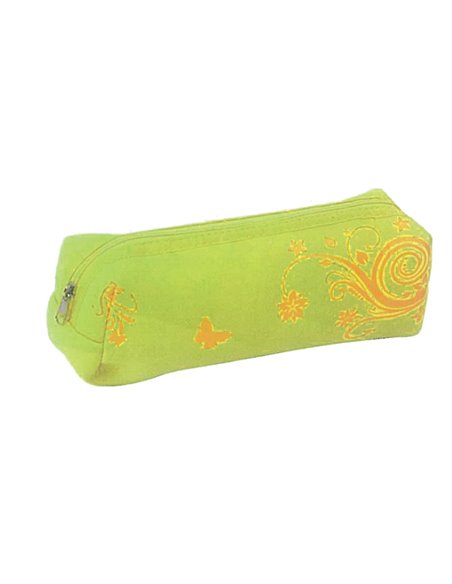 Κασετίνα βαρελάκι πράσινη 20.5x6x6.5εκ.