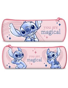 Κασετίνα βαρελάκι "Stitch"  22x8x8εκ.