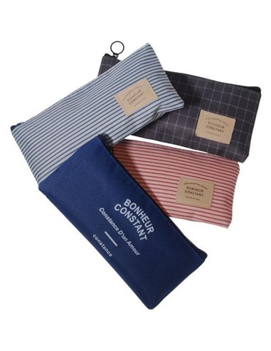 Κασετίνα υφασμάτινη κοκτέηλ 4 χρώματα 19x8εκ.