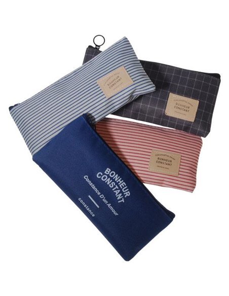 Κασετίνα υφασμάτινη κοκτέηλ 4 χρώματα 19x8εκ.