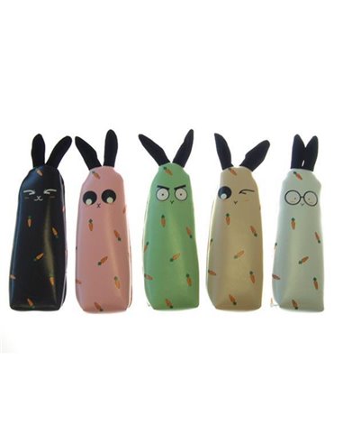 Κασετίνα λαγουδάκι κοκτέηλ 5 χρώματα 24x6.5εκ.