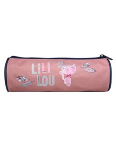 Bagtrotter κασετίνα βαρελάκι Lililou ροζ 22x7x7εκ.