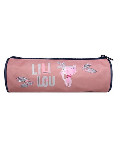 Bagtrotter κασετίνα βαρελάκι Lililou ροζ 22x7x7εκ.