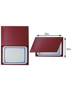 Next πολυτελής θήκη επαίνων-πτυχίων 2πλή μπορντώ 33x23εκ