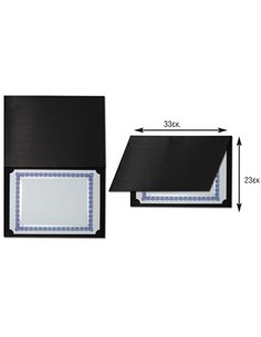 Next πολυτελής θήκη επαίνων-πτυχίων 2πλή μαύρη 33x23εκ.