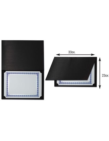 Next πολυτελής θήκη επαίνων-πτυχίων 2πλή μαύρη 33x23εκ.