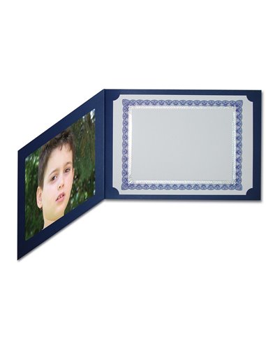 Next πολυτελής θήκη επαίνων-πτυχίων 3πλή μπλε 33x23εκ.