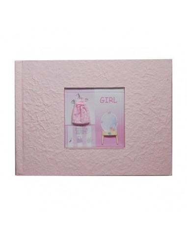 Φώτο άλμπουμ ροζ βάπτισης "ρούχα" 20 φύλλα 31x23εκ.