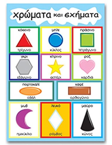 Next εκπαιδευτική αφίσα "Χρώματα και σχήματα" 50x70εκ.