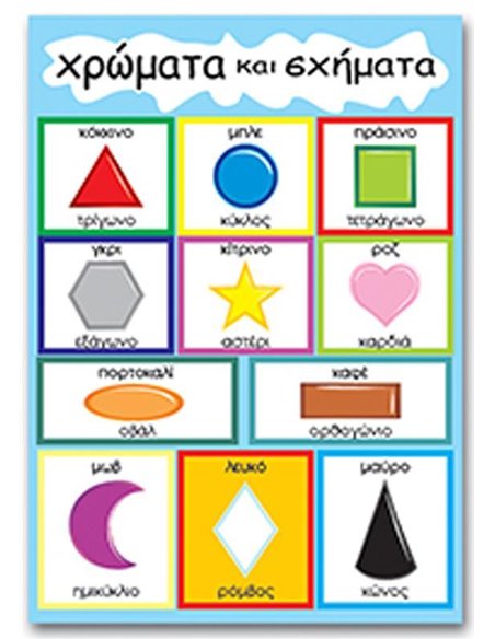 Next εκπαιδευτική αφίσα "Χρώματα και σχήματα" 50x70εκ.