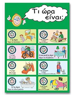 Next εκπαιδευτική αφίσα "Τι ώρα είναι" 50x70εκ.