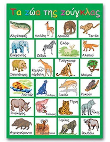 Next εκπαιδευτική αφίσα "Τα ζώα της ζούγκλας" 50x70εκ.