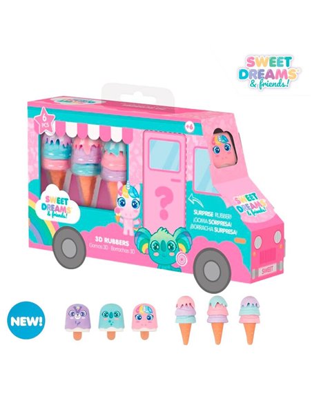 Σετ σβήστρες Sweet dreams σε σχήμα παγωτού 17,5x10,5x3εκ.